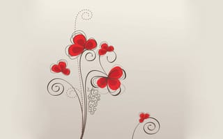 Картинка текстура, цветы, узоры, красный