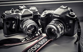Картинка мир, фотоаппарат, объектив, гелиос, canon, зенит