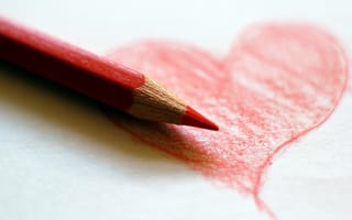 Обои сердце, карандаш
