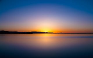 Картинка twilight, lakeshore, lake, mirror, reflection, dusk, sunset, silhouette