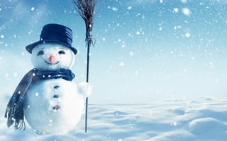 Картинка christmas, winter, snowman, snow