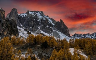 Картинка осень, небо, горы, природа