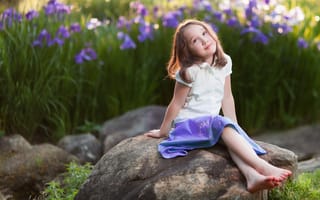 Картинка девочка, цветы, настроение