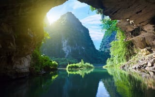 Картинка утесы, скалы, река, Vietnam, природа