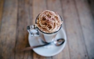 Картинка кофе, еда, чашка, корица, сливки, пенка, напиток