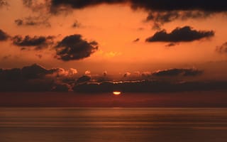 Картинка ocean, sun, horizon, dusk, twilight, sea, seascape, clouds, sunset