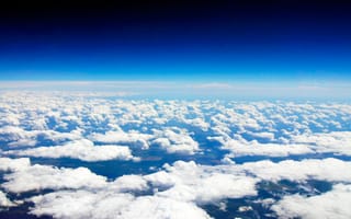 Картинка Облака, небо, высота полета самолета, venitomusic, синий