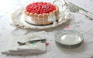 Обои торт, бискотти, десерт, dessert, raspberries, пирожное, ribbon, sweet, малина, сладкое, еда