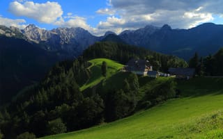Картинка небо, облака, горы, Logarska Dolina, Словения, Kamnik