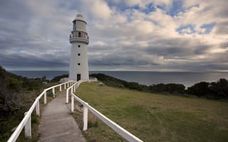 Картинка Облака, Море, Clouds, Горизонт, Панорама, Маяк, Австралия, Australia