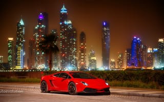 Картинка Lamborghini, Gallardo, Dubai, red, LP570-4, Super Trodeo Stradale, car
