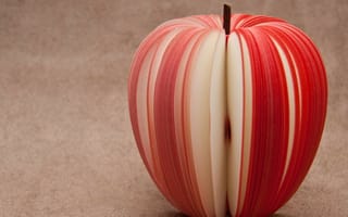 Картинка яблоко, тонкие полосочки, красное, дольки, нарезанное