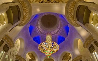 Картинка Абу-Даби, люстра, мечеть шейха Зайда, ОАЭ, зал
