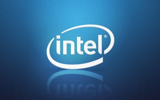 Картинка Intel, градиент, logo, Интел, синий, логотип, отражение, голубой