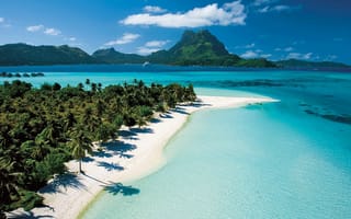 Картинка Таити, пальмы, экзотика, пляж