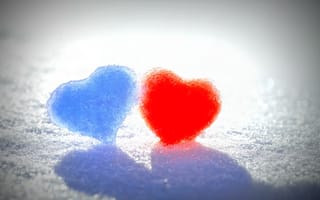 Обои настроения, сердце, mood, сердечко, heart, love, красный, снег, blue, синий, snow, winter, love, red, зима, любовь, heart, love