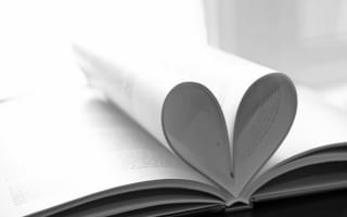 Картинка книга, сердечко, сердце, черно-белое, страницы