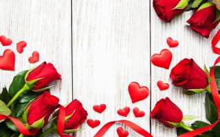 Картинка красные розы, heart, red, розы, love, valentine`s day, бутоны, roses, flowers, romantic