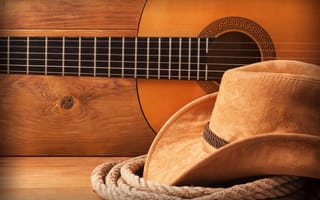 Картинка hat, cowboy, Guitar