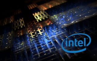 Обои Intel, процессор, свет, processor, кристалл, плата, интел, логотип