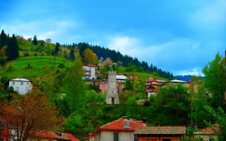 Картинка Природа, Дома, Деревья, Nature, Деревня, Весна, Spring, Village