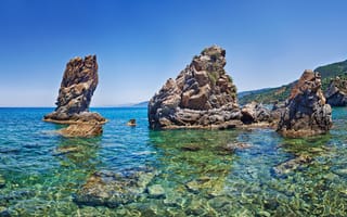 Картинка Море, Камни, Пейзаж, Italy, Сицилия, Sea, Sicilia, Italia, Италия