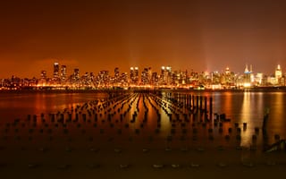 Картинка new york city, pier, hudson river, weehawken