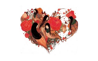 Картинка japan, япония, color, hart, woman, сердце