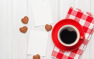 Картинка love, heart, valentine`s day, romantic, cookies, coffee