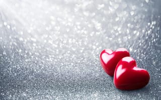 Обои red, hearts, valentine`s day, romantic, love, bokeh
