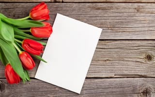 Картинка букет, тюльпаны, romantic, red, tulips, wood