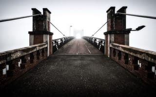 Картинка мост, France, Trévoux - Ain, туман