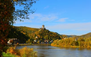 Картинка Германия, река, Cochem Burg, город