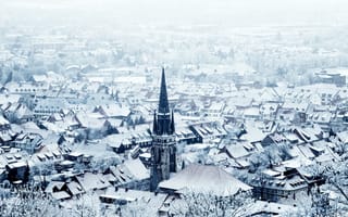Картинка зима, город, Harz, Wernigerode