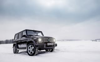 Картинка мерседес, зима, гелендваген, G-Class, W463, внедоржник, Mercedes-Benz