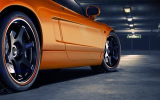 Картинка Volk, orange, rear, колесо, диск, Yokohama, парковка, Honda, NSX