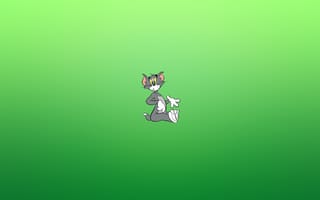 Картинка Том и Джерри, взгляд, зеленоватый фон, удивление, минимализм, Tom and Jerry, кот