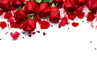 Обои сердечки, красные розы, roses, love, Valentine's Day, hearts, romantic, red, gift, flowers