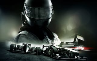 Картинка F1 2013, трек, болиды, трасса, Codemasters Racing Studios, машина, шлем, гонщик