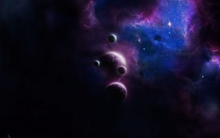 Картинка туманность, космос, планеты, by Tira-Owl