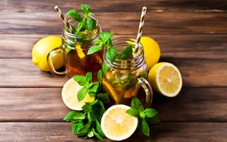 Картинка лимон, чай, кружка, мята, drink, напиток, lemon, cocktail