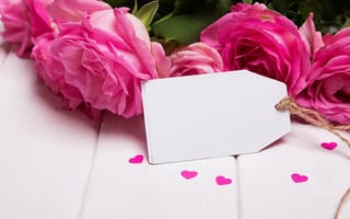 Картинка розы, сердечки, roses, love, flowers, romantic, pink, розовые розы