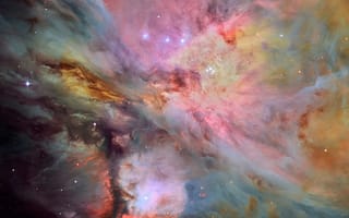 Картинка космос, M 42, Туманность Ориона, звезды, Мессье 42, светящаяся эмиссионная туманность