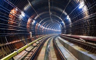 Обои метро, рельсы, тоннель