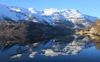 Картинка горы, озеро, Норвегия, спокойствие, Utne, отражение, Hordaland, Norway