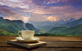 Картинка кофе, good morning, рассвет, утро, hot, чашка, coffee cup