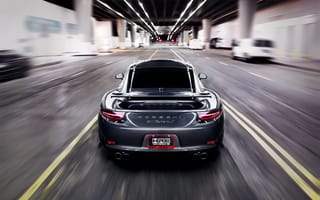 Картинка Porsche, тоннель, 911, Carrera, скорость, дорога