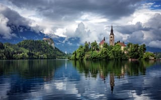 Картинка lake bled, slovenia, nature
