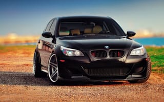 Картинка BMW, E60, black, front, M5