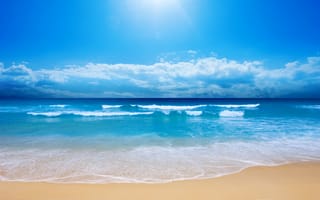 Картинка волны, лето, отдых, пляж, песок